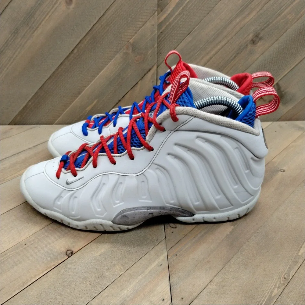 Nike Air Foamposite One Basketball‎ Shoes White Red Blue Sneakers